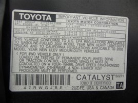 2002 Toyota Sequoia SR5 Black 4.7L AT 4WD #Z22800